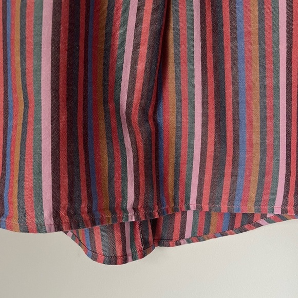 Madewell Courier Button Back Shirt Rainbow Mulled Wine Smith Stripe Contemporary - Picture 7 of 13